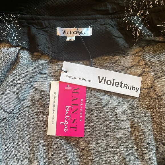 NWT Violet Ruby Size M Textured Dot Ponte Zip Jacket - Picture 7 of 10